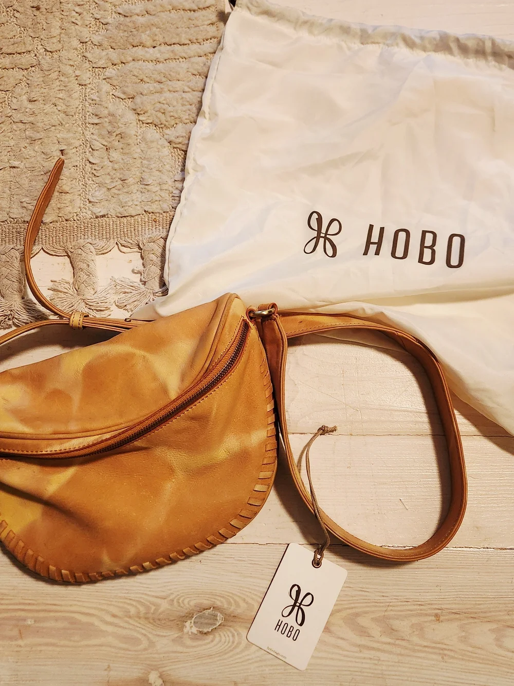 HOBO Juno Belt Bag Crossbody Bag In Saffron Whipstitch Leather